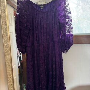 AGB Purple Lace Midi Dress